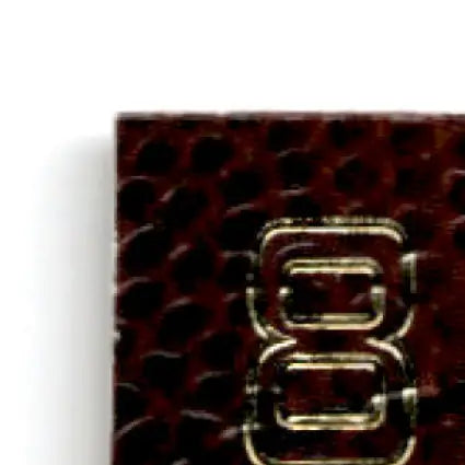 Brown leather with textured reptilian pattern and embossed metallic design for Upper Deck Football Ovation Steve Young #51
