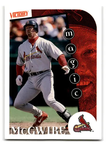 1999 Upper Deck Victory Mark McGwire baseball card with original gloss condition