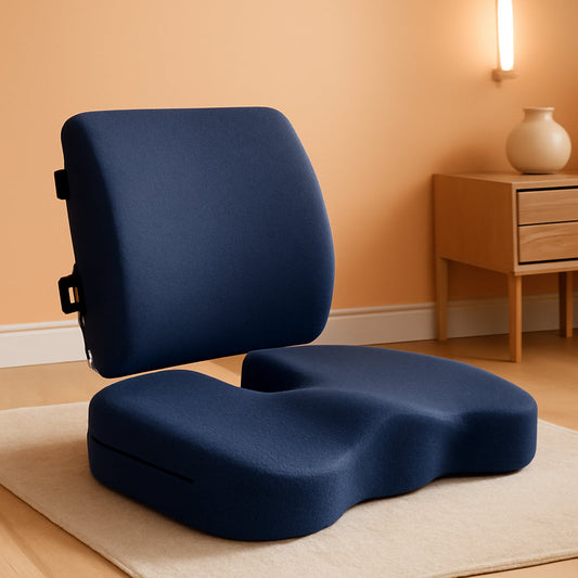 Seat Cushion and Lumbar Support for Office Chair, Desk Chair Cushion, Memory Foam Office Chair Cushion, Non Slip Sitting and Back Pillow for Gaming, Car Seat Cushion, Chair Pad, XL-0