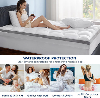 Dual Layer Gel Memory Foam Queen Mattress Topper-2