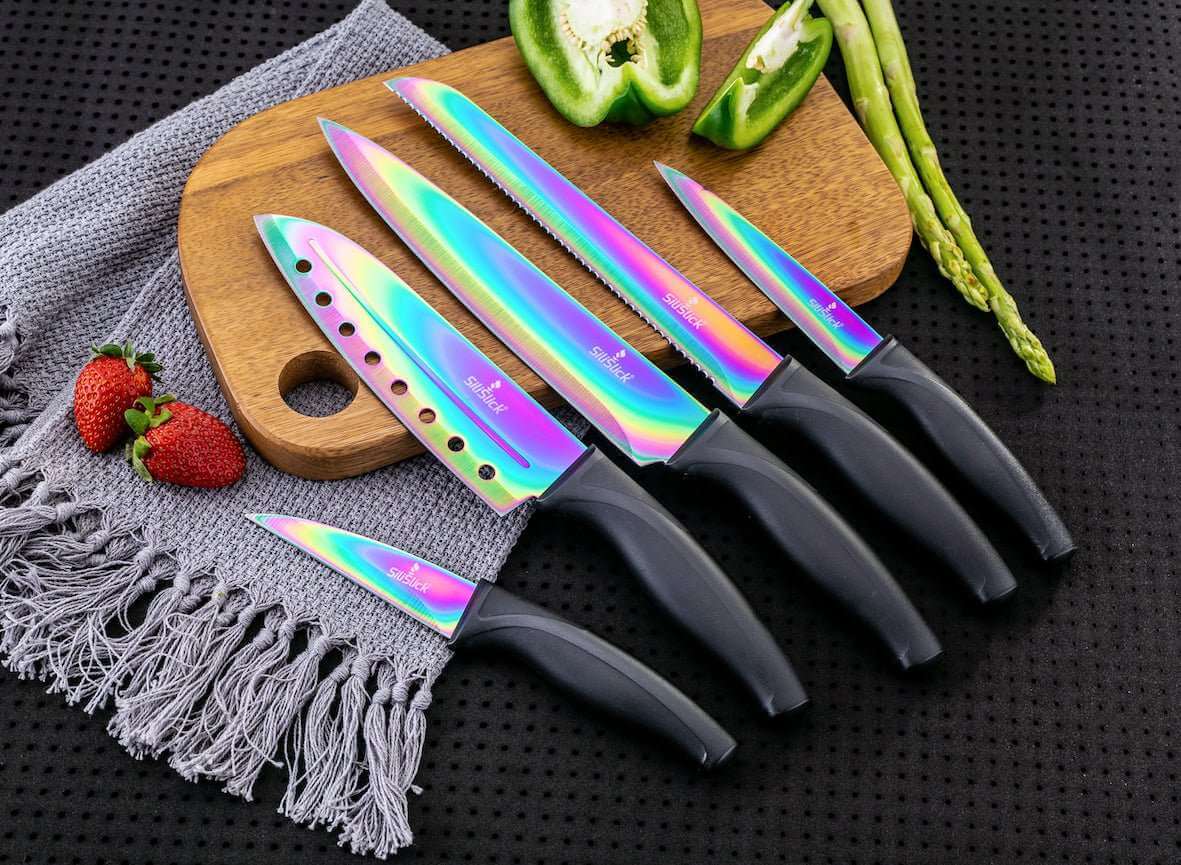 Kitchen Knife Set - on a cutting board