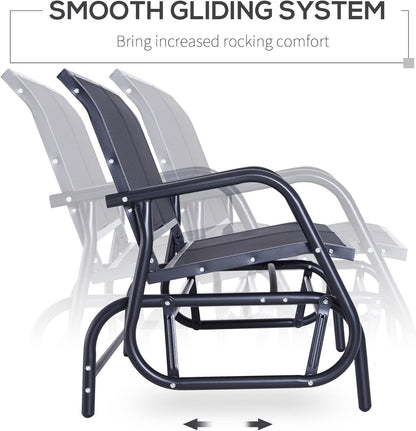 Two Person Outdoor Glider Bench with Steel Frame-3