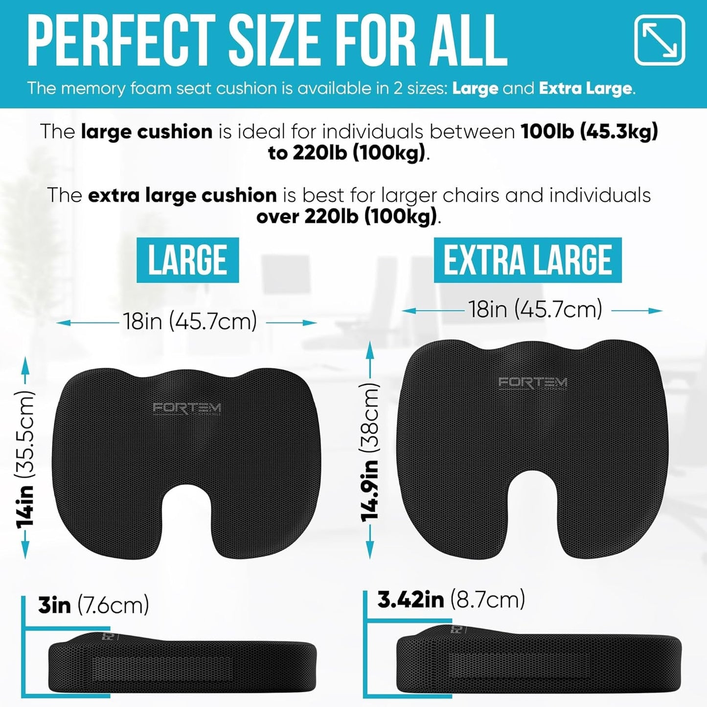 Seat Cushion and Lumbar Support for Office Chair, Desk Chair Cushion, Memory Foam Office Chair Cushion, Non Slip Sitting and Back Pillow for Gaming, Car Seat Cushion, Chair Pad, XL-1