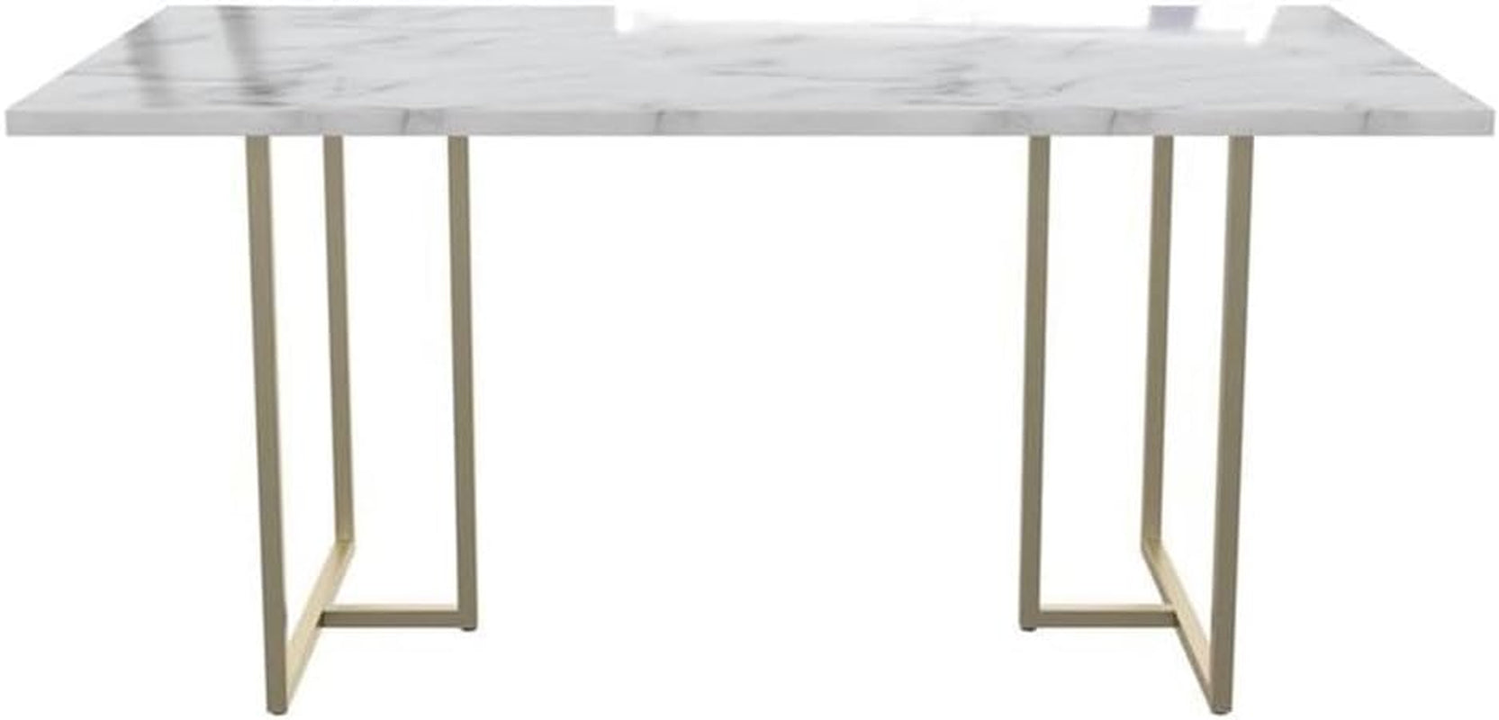 Cosmoliving Astor Dining Table, White Marble Top with Gold Legs-4