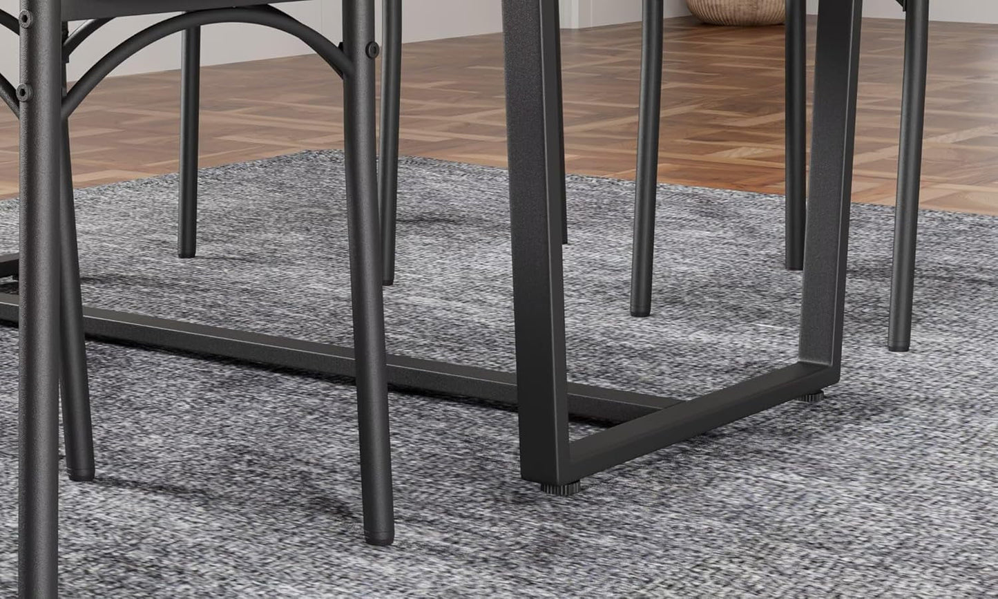 Gray 6 Piece Dining Set Easy Assembly Table Chairs Durable-4