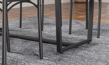 Gray 6 Piece Dining Set Easy Assembly Table Chairs Durable-4