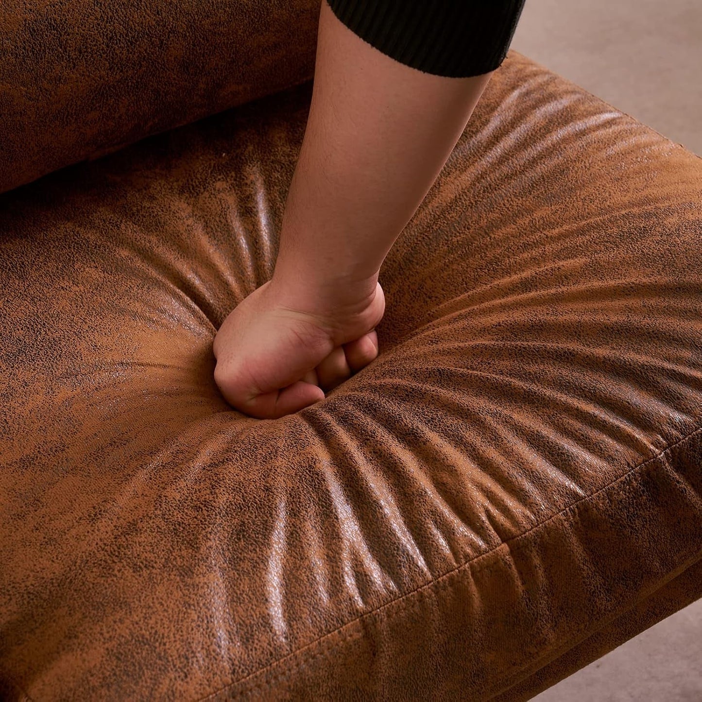 High Back Microfiber Accent Chair Mid Century Modern-4