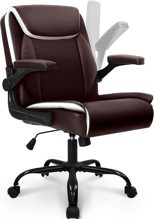 Adjustable Brown Office Chair with Ergonomic Support-0