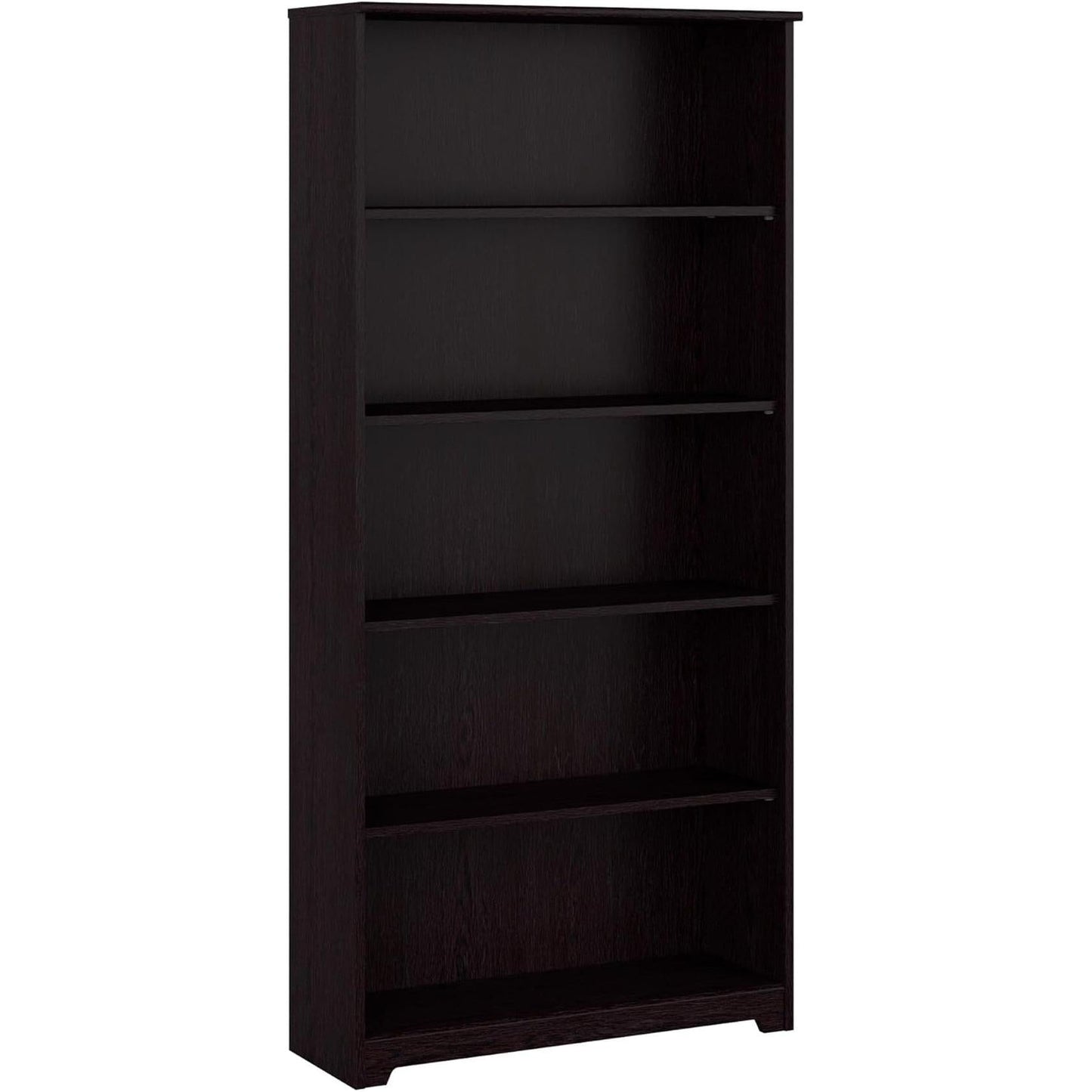 Bush Furniture Tall 5 Shelf Bookcase, Large Open Bookshelf, Sturdy Display Cabinet for Living Room or Home Office, Cabot Collection, Espresso Oak-0