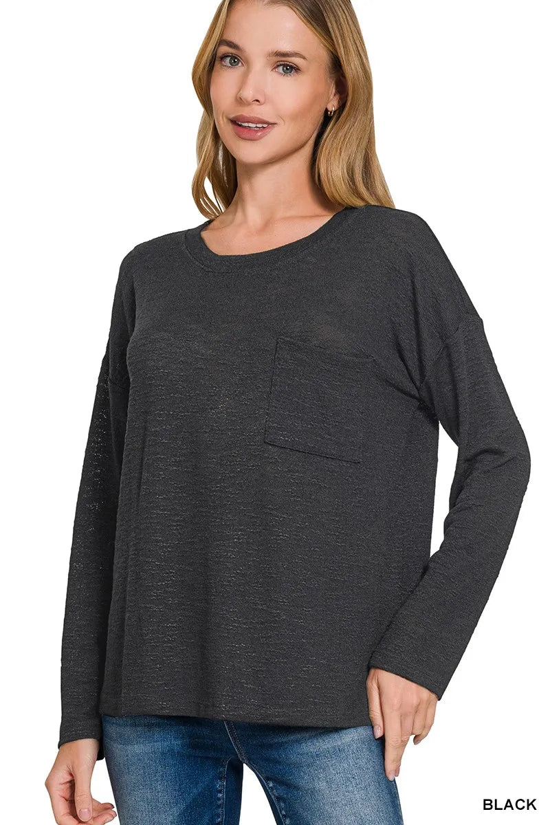 Zenana Slub Hacci Long Sleeve T-Shirt