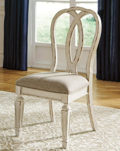 Realyn French Country Ribbon Back Dining Chair, 2 Count, Chipped White-1