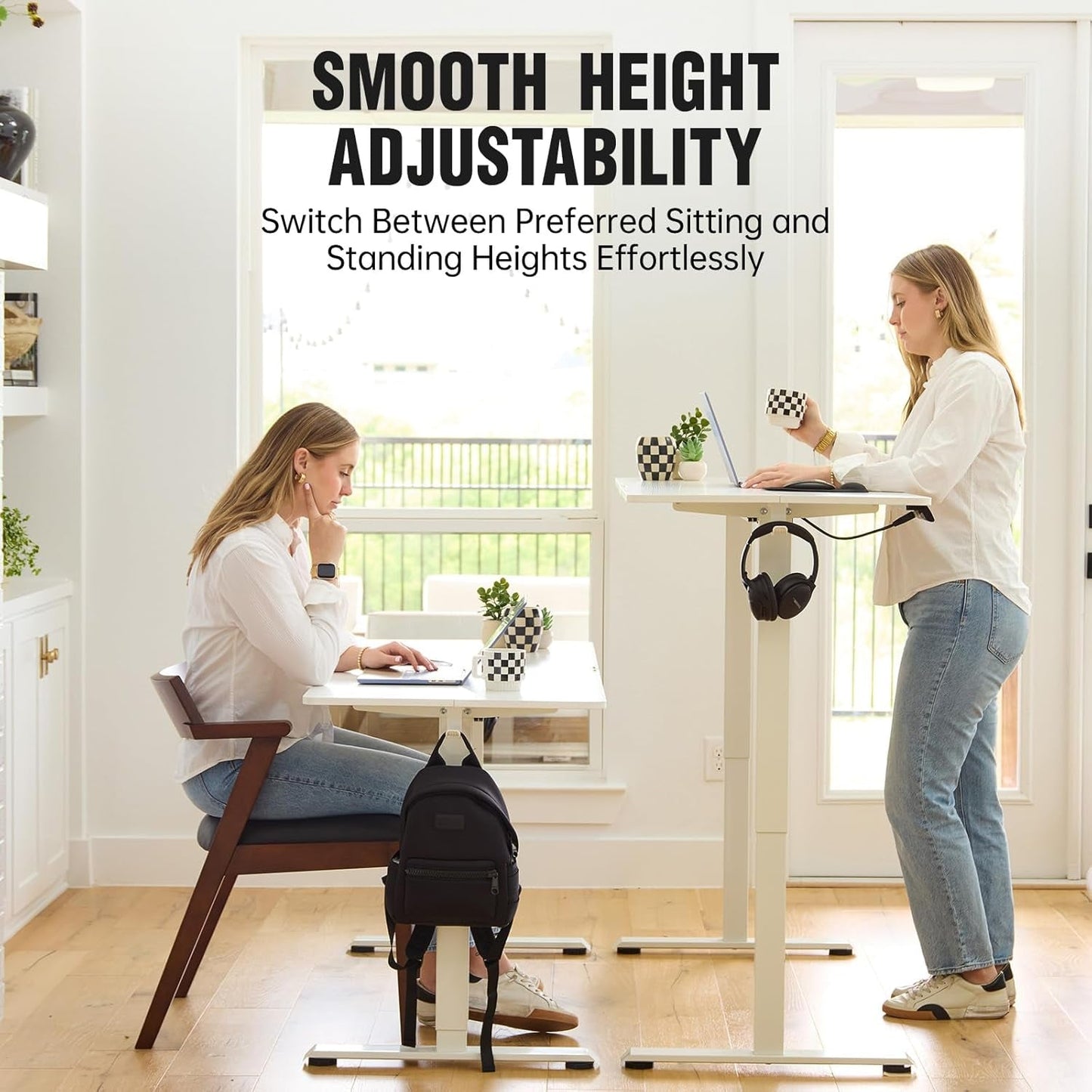 47" White Electric Standing Desk Height Adjustable-3