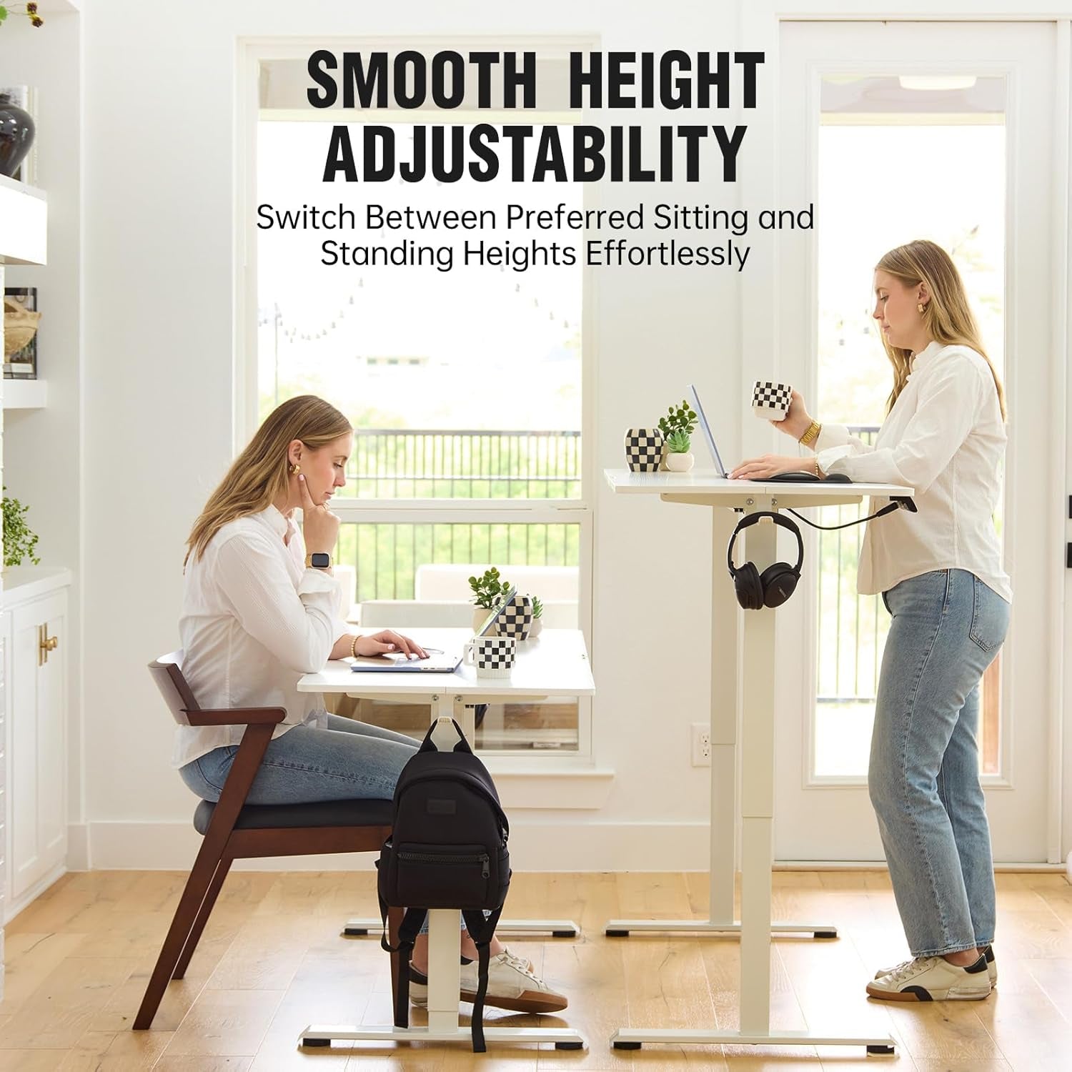 47" White Electric Standing Desk Height Adjustable-3