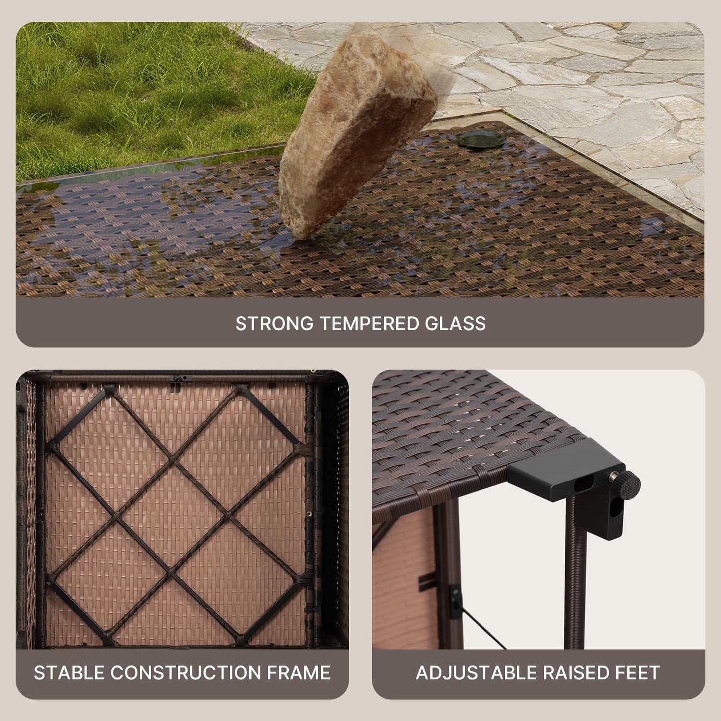 Outdoor 6-Piece Wicker Sectional Sofa Set with Cushions-4