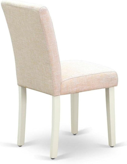 Abbott Parson Dining Room Chairs - Light Beige Linen Fabric Upholstered Chairs, Set of 2, Linen White-4