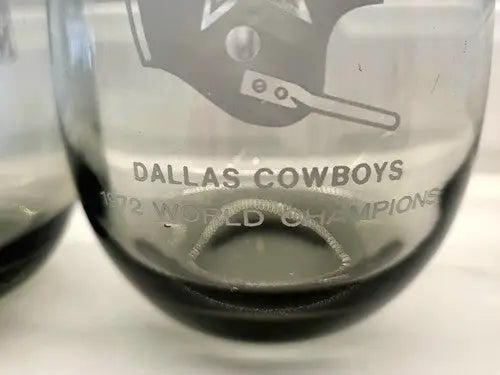 Dallas Cowboys smoke gray glass featuring 1972 world champions logo