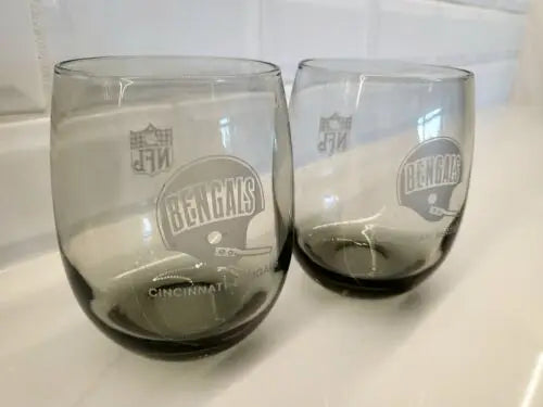 Cincinnati Bengals smoked glass tumblers featuring the team’s logo for stylish drinks
