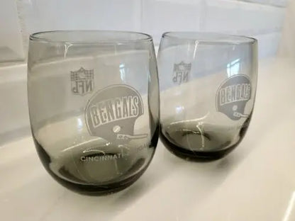Cincinnati Bengals smoked glass tumblers featuring the team’s logo for stylish drinks