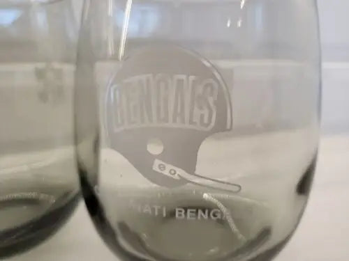 Cincinnati Bengals smoked glass tumblers featuring etched logo design
