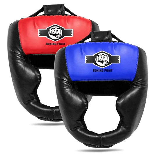 Two boxing headgear for Muay Thai, MMA, and kickboxing training and sparring safety