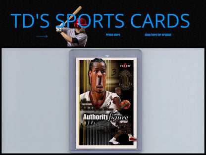 Allen Iverson 2000-01 Fleer Authority basketball trading card with Speedy Claxton face