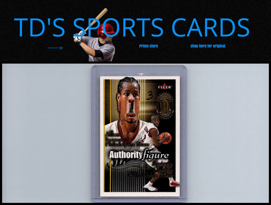 Allen Iverson 2000-01 Fleer Authority basketball trading card with Speedy Claxton face