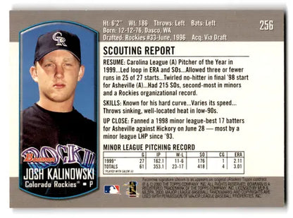 2000 Bowman #256 Josh Kalinowski NM-MT RC Rookie Rockies ID:72224 - Trading Cards
