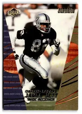Football player James Jett in action from 2000 Collector’s Edge Supreme trading cards
