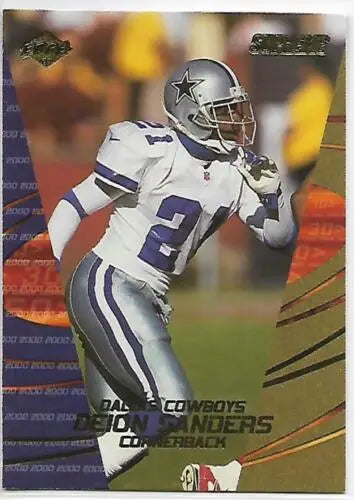 Deion Sanders football card in original gloss from 2000 Edge Supreme #38 Near Mint Cowboys