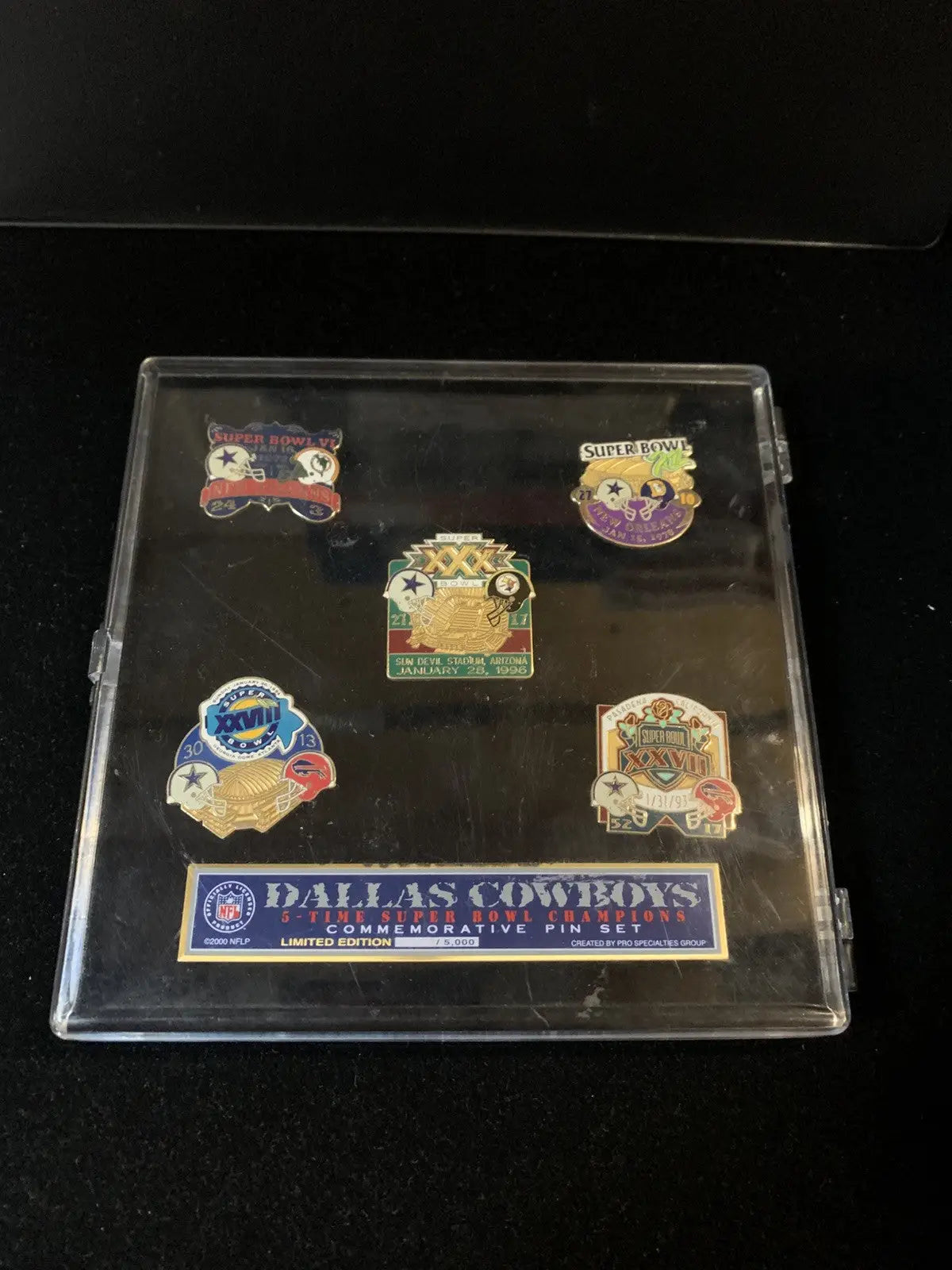Dallas Cowboys 5 Time Super Bowl Champions Commemorative Pin Set #3758/5000