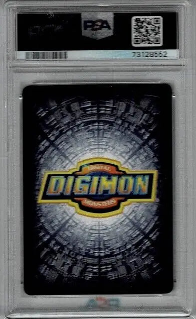 Graded Digimon card featuring Gold Stamp MetalGarurumon #BO-149 PSA 9 MINT condition