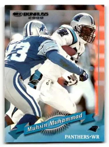 Muhsin Muhammad Carolina Panthers football card with original gloss from 2000 Donruss