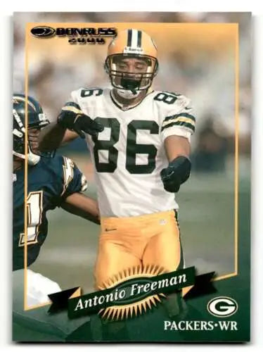 Antonio Freeman Green Bay Packers football card with original gloss from 2000 Donruss