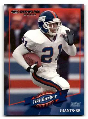 2000 Donruss #95 Tiki Barber New York Giants football card with original gloss quality