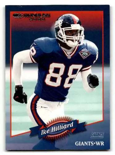2000 Donruss Ike Hilliard New York Giants Football Card with original gloss, EX/NM condition