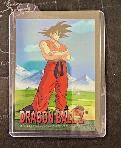 Holographic Dragon Ball Z trading card featuring Goku from 2000 Chrome Card series