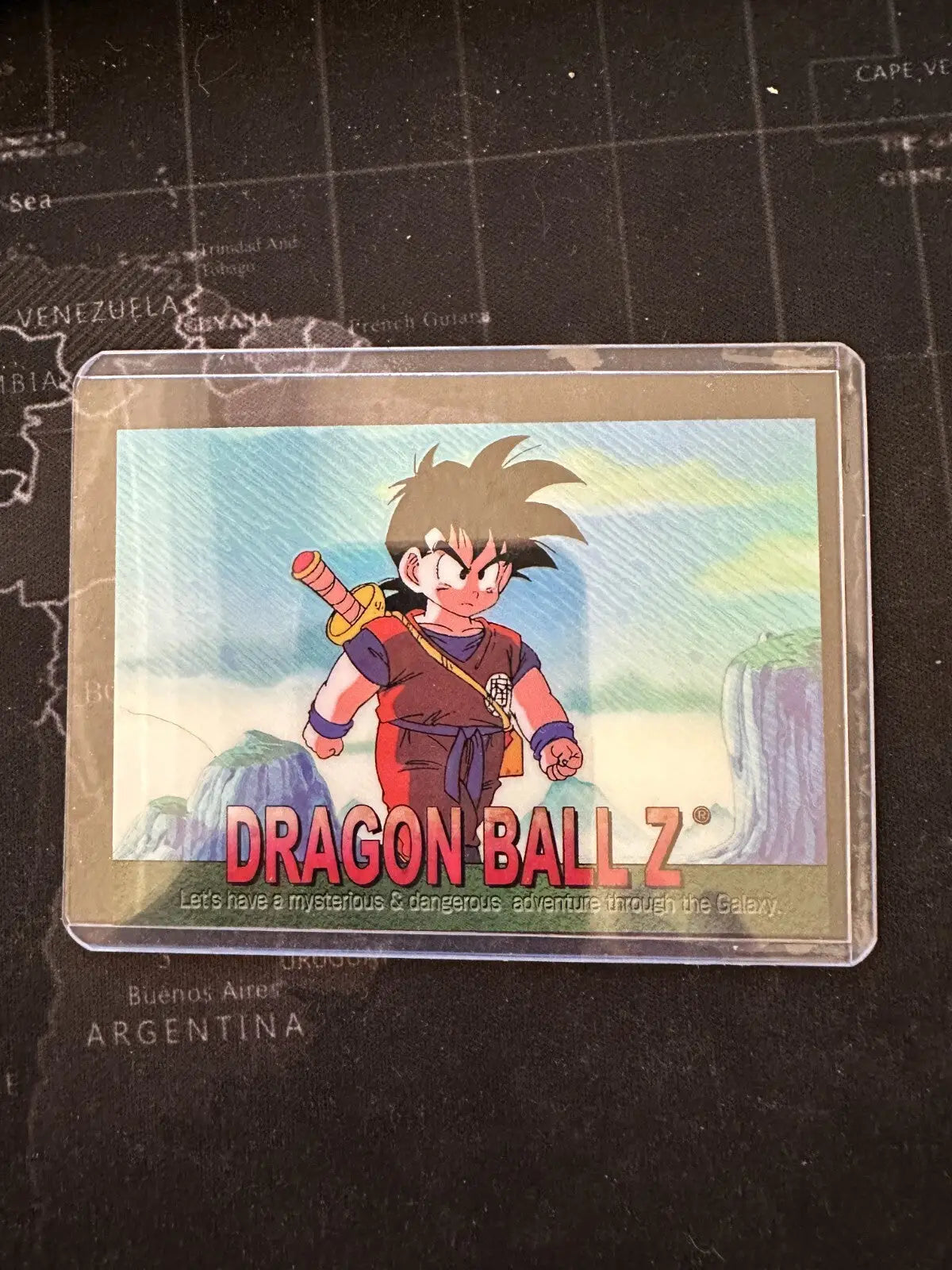Dragon Ball Z trading card featuring young Goku etched foil design from 2000 collection