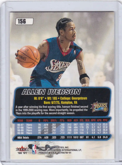2000 FLEER #156 ALLEN IVERSON- SIXERS - Trading Card