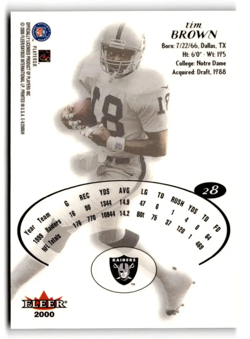 2000 Fleer E-X #28 Tim Brown - Trading Cards