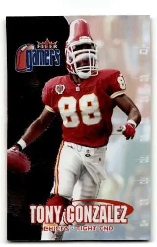Tony Gonzalez Kansas City Chiefs Football Card with original gloss from 2000 Fleer Gamers