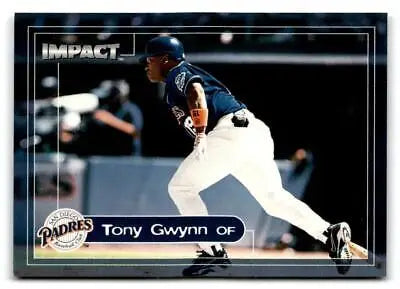 Tony Gwynn baseball card from the 2000 Fleer Impact trading cards collection
