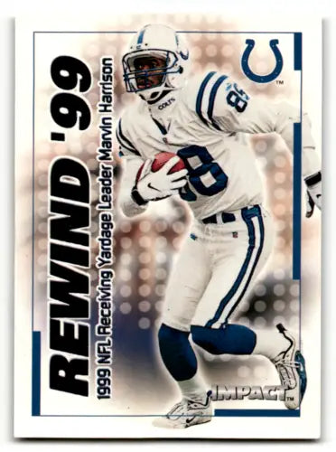 Marvin Harrison football card from 2000 Fleer Impact Rewind with original gloss EX/NM Colts