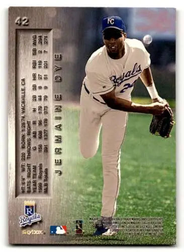 Original gloss 2000 Metal Jermaine Dye Kansas City Royals baseball card EX/NM