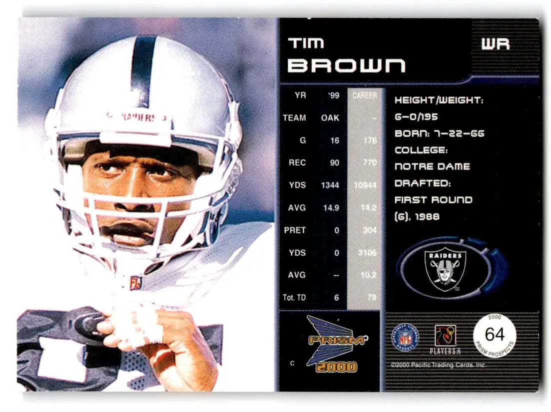 2000 Pacific Prism Prospects #64 Tim Brown - Trading Cards