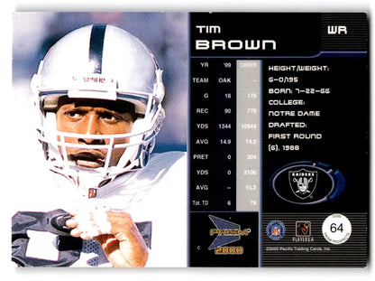 2000 Pacific Prism Prospects #64 Tim Brown - Trading Cards