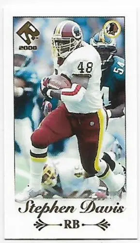 Stephen Davis football card from 2000 Pacific Private Stock featuring original gloss quality