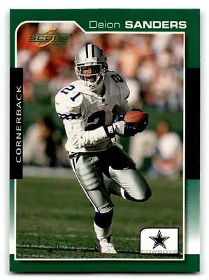 2000 Score #220 Deion Sanders trading card featuring the football legend