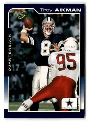 Troy Aikman 2000 Score #52 trading card featuring the NFL star quarterback