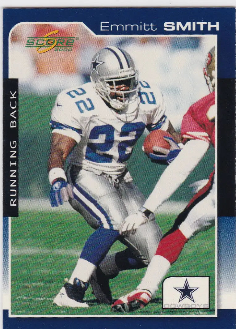 Vintage Emmitt Smith Dallas Cowboys trading card from 2000 Score #53 featuring Emmitt Smith