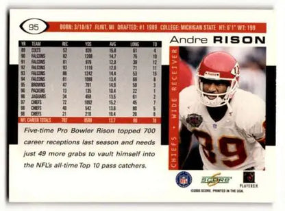 Andre Rison Kansas City Chiefs football card with original gloss 2000 Score #95